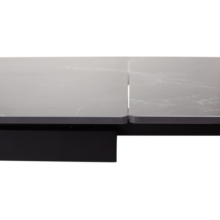 Керамический стол Forio 160 matt black marble sintered stone / black