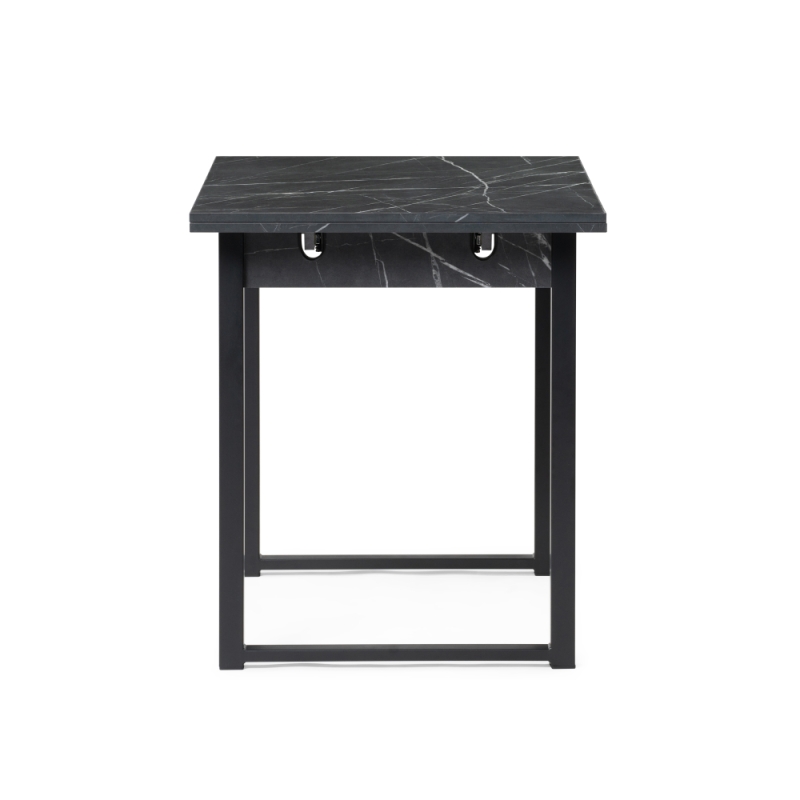 Стол Форли 90(150)х67х77 файерстоун / черный матовый