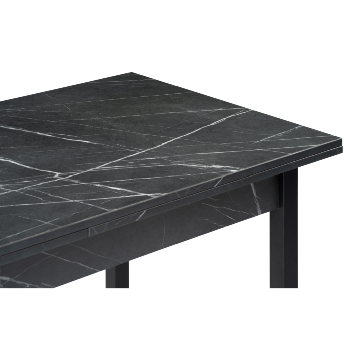 Стол Форли 90(150)х67х77 файерстоун / черный матовый