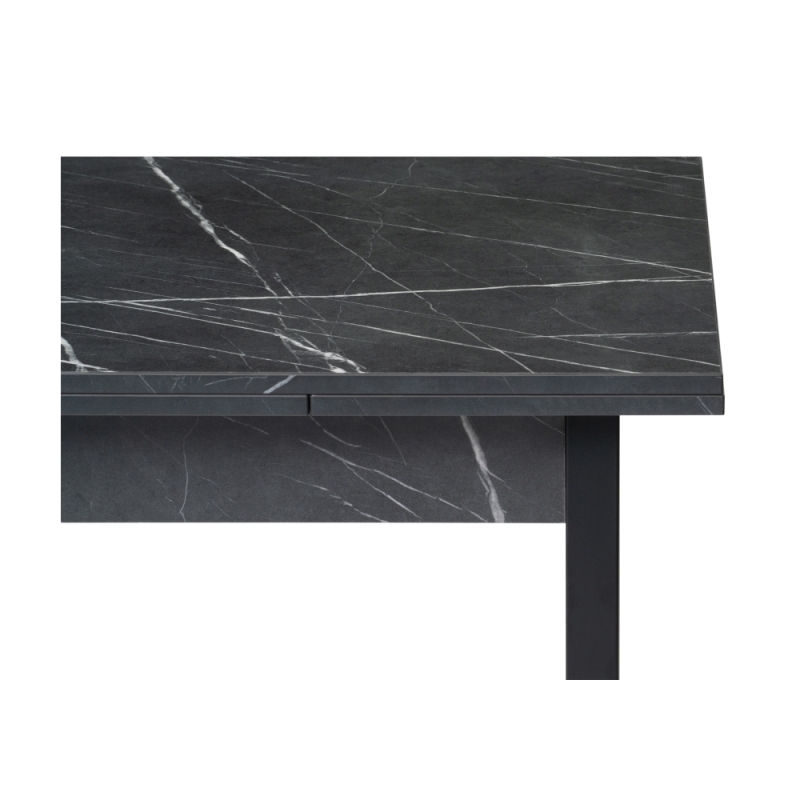 Стол Форли 90(150)х67х77 файерстоун / черный матовый