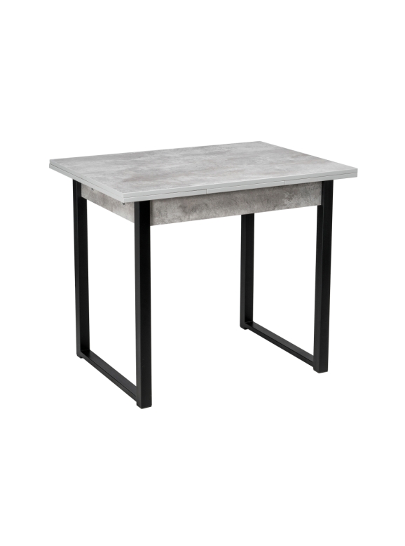 Стол Форли 90(150)х67х77 бетон / черный матовый