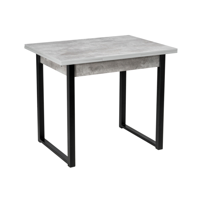 Стол Форли 90(150)х67х77 бетон / черный матовый