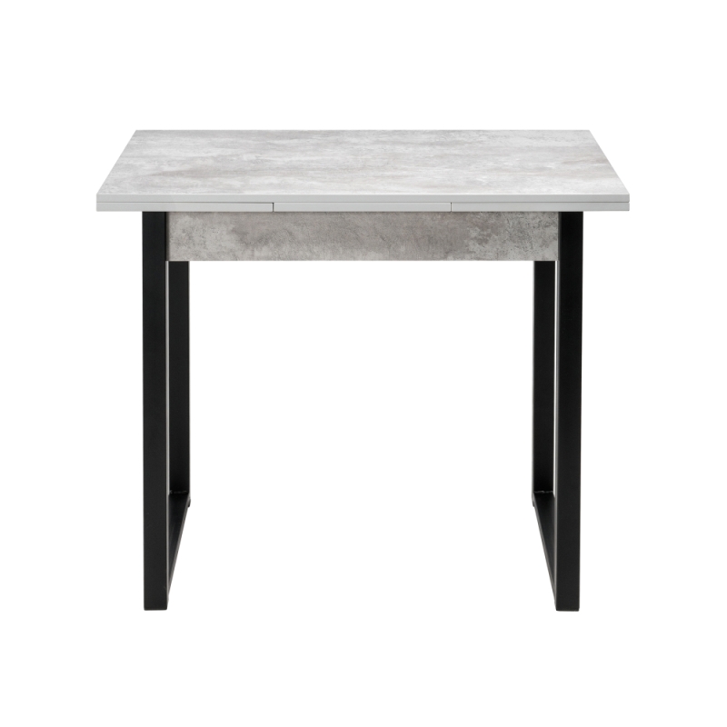 Стол Форли 90(150)х67х77 бетон / черный матовый