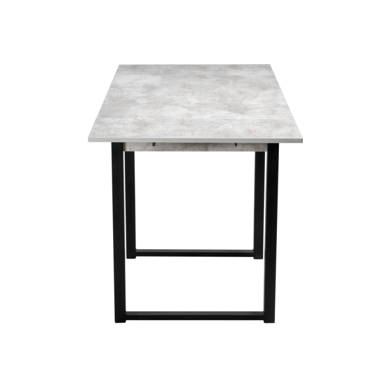 Стол Форли 90(150)х67х77 бетон / черный матовый