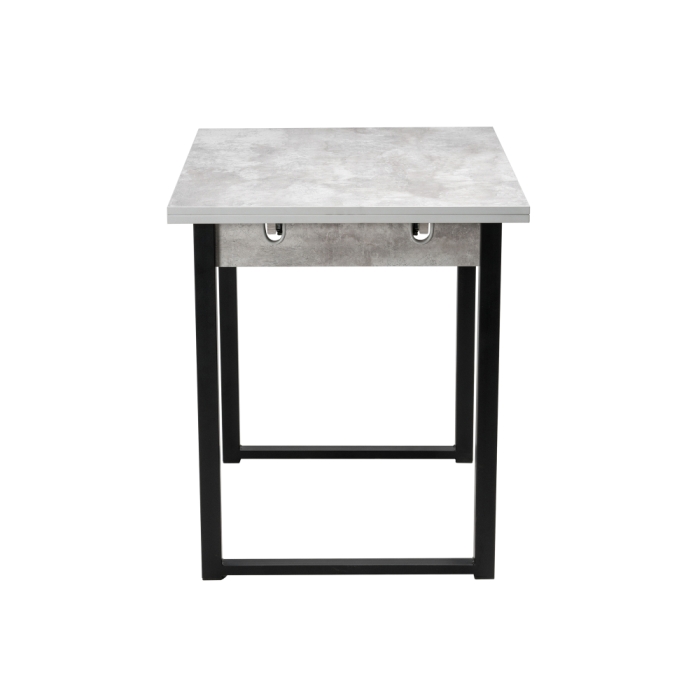 Стол Форли 90(150)х67х77 бетон / черный матовый