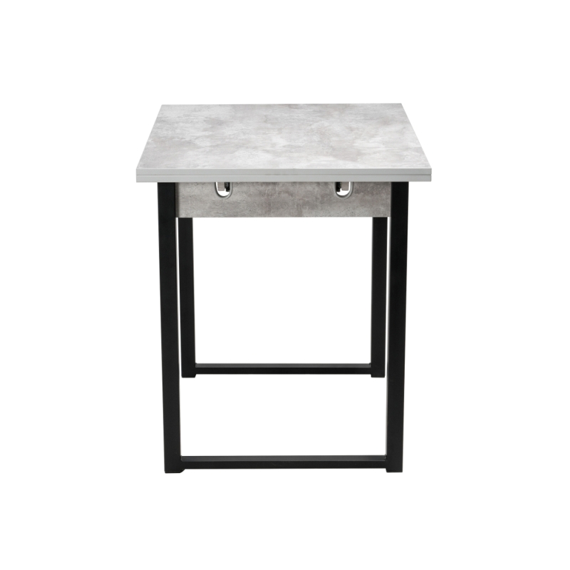 Стол Форли 90(150)х67х77 бетон / черный матовый