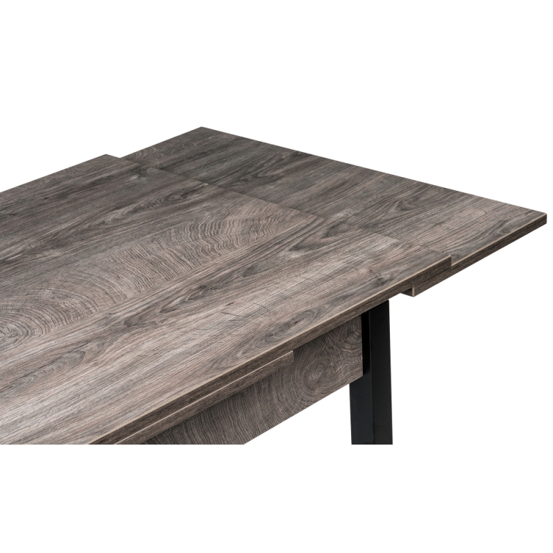 Стол Форли 90(150)х67х77 дуб рошелье / черный матовый