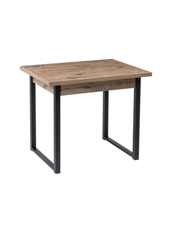 Стол Форли 90(150)х67х77 дуб велингтон / черный матовый