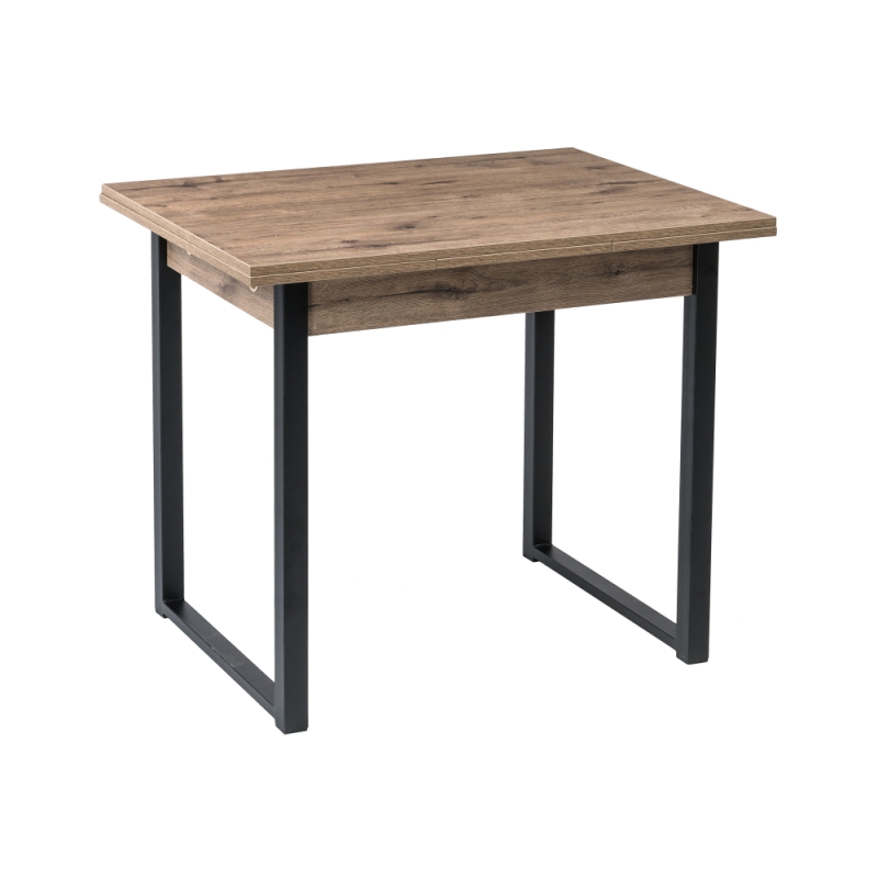 Стол Форли 90(150)х67х77 дуб велингтон / черный матовый