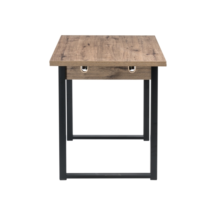 Стол Форли 90(150)х67х77 дуб велингтон / черный матовый