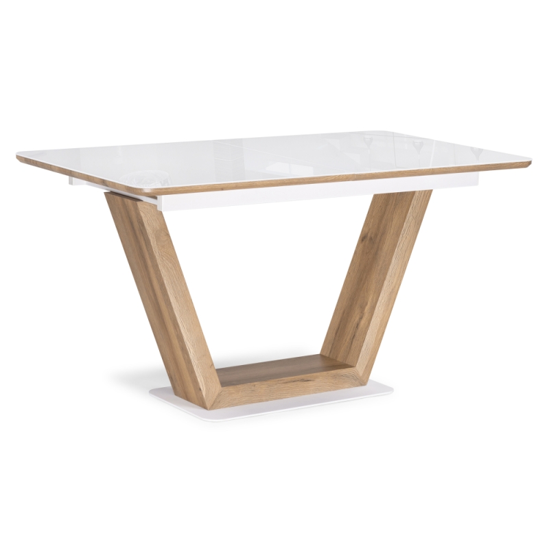 Стол Иматра 140(180)х80х75 белый / дуб вотан