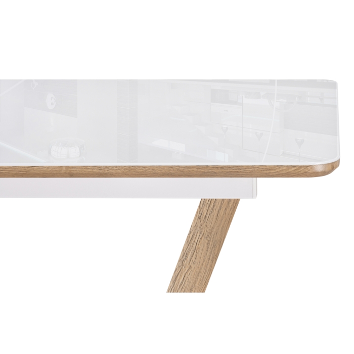 Стол Иматра 140(180)х80х75 белый / дуб вотан