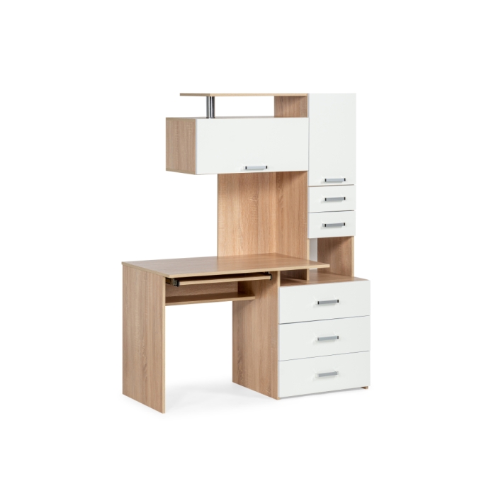 Стол компьютерный Джаз-17 левый 130х60х166,8 дуб сонома