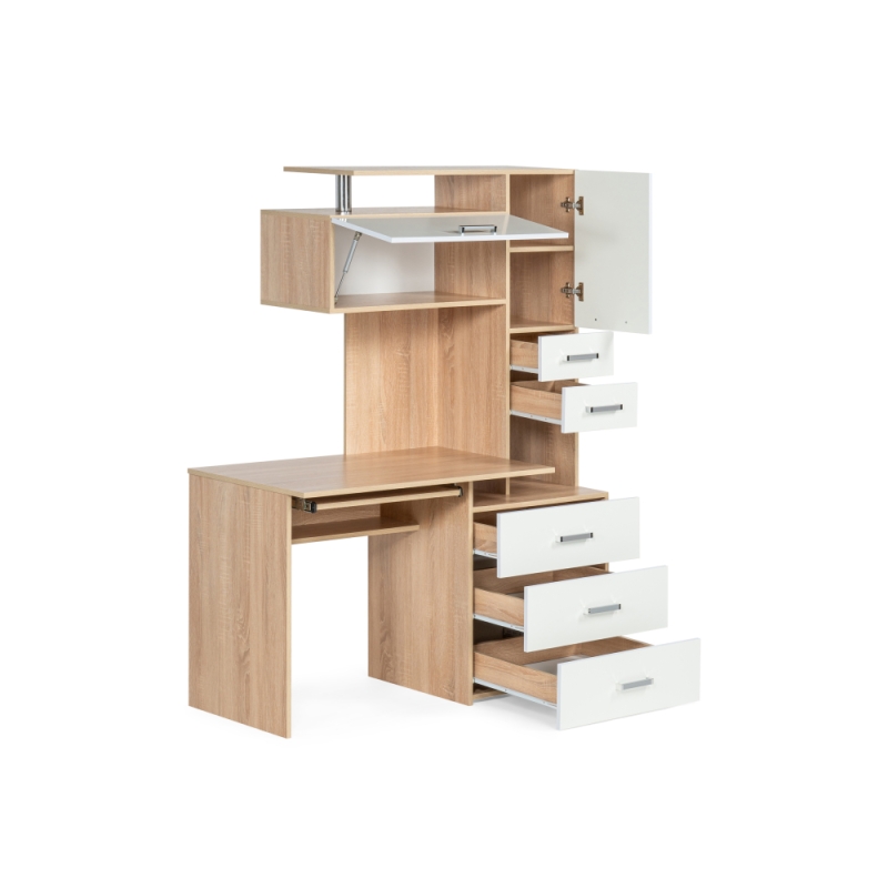 Стол компьютерный Джаз-17 левый 130х60х166,8 дуб сонома