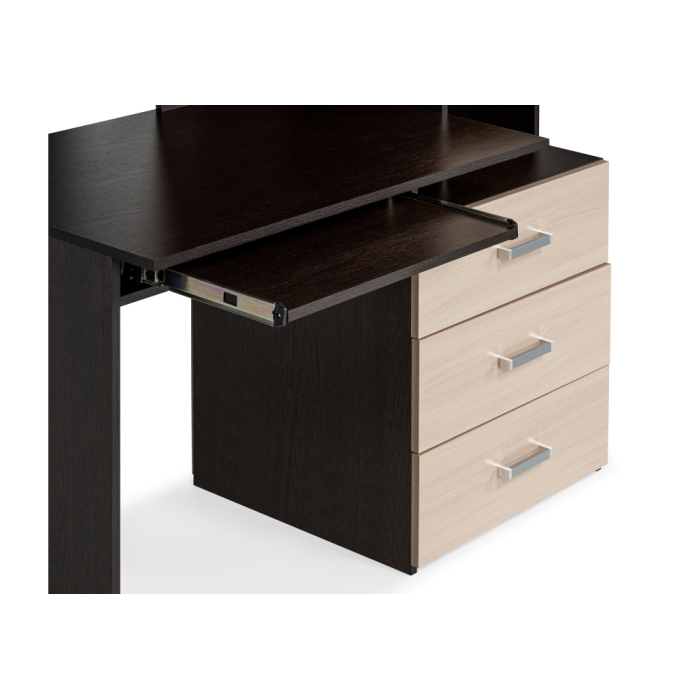 Стол компьютерный Джаз-17 левый 130х60х166,8 венге / дуб молочный