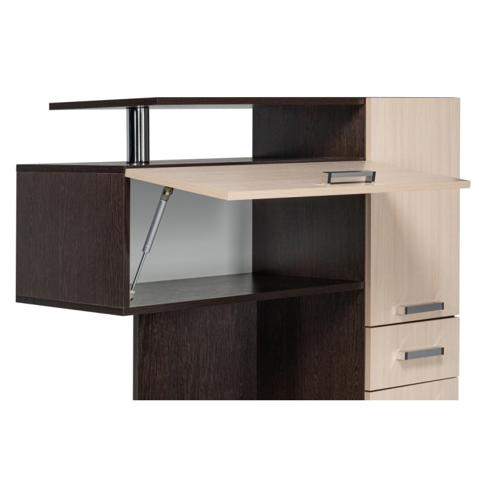 Стол компьютерный Джаз-17 левый 130х60х166,8 венге / дуб молочный