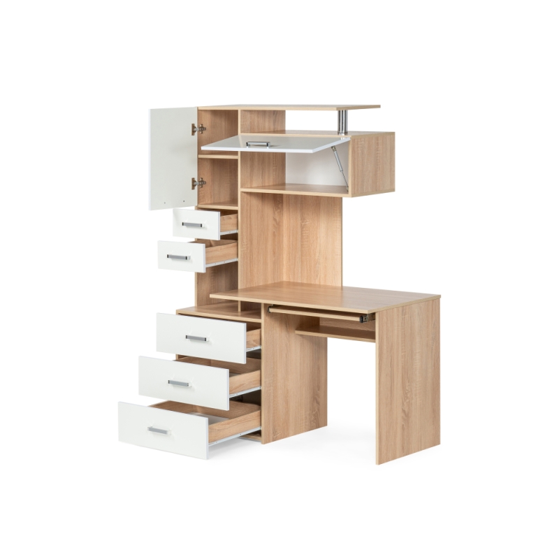 Стол компьютерный Джаз-17 правый 130х60х166,8 дуб сонома