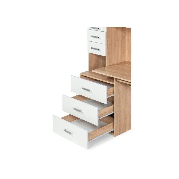 Стол компьютерный Джаз-17 правый 130х60х166,8 дуб сонома