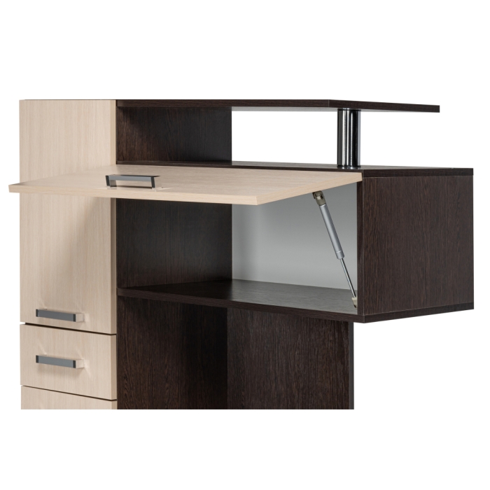 Стол компьютерный Джаз-17 правый 130х60х166,8 венге / дуб молочный