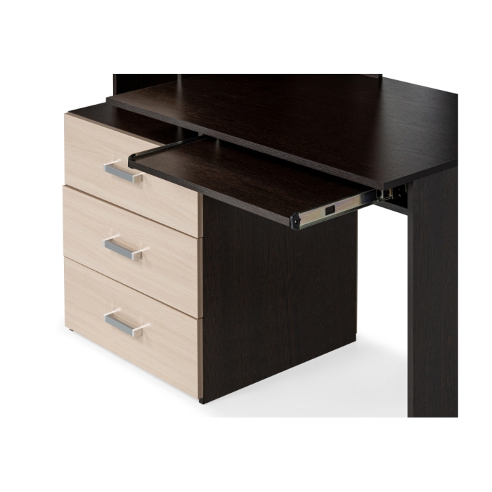 Стол компьютерный Джаз-17 правый 130х60х166,8 венге / дуб молочный