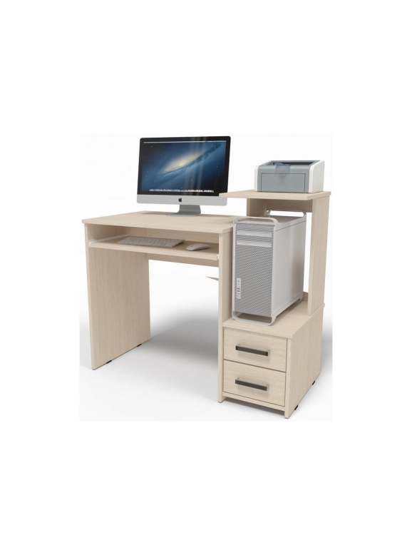 Стол компьютерный Джаз-24 99,6х49,4х86,4 правый дуб молочный