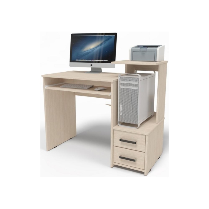 Стол компьютерный Джаз-24 99,6х49,4х86,4 правый дуб молочный