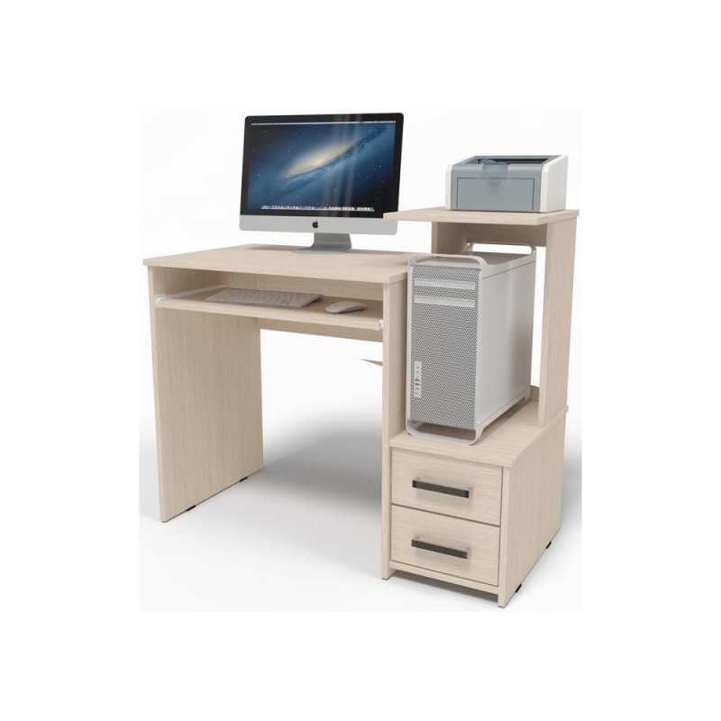 Стол компьютерный Джаз-24 99,6х49,4х86,4 правый дуб молочный