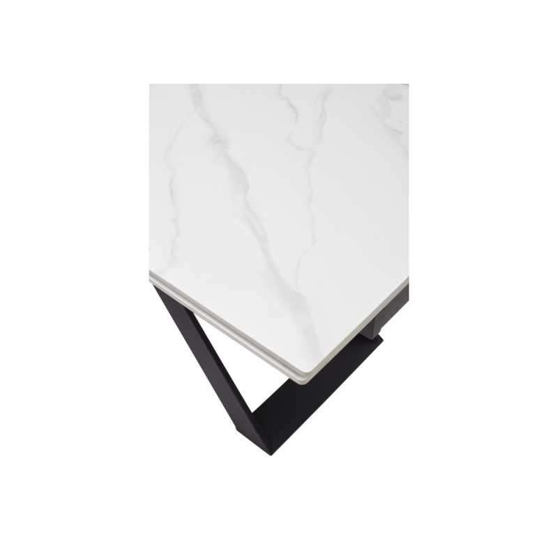 Стол Livorno Matt white marble sintered stone / black