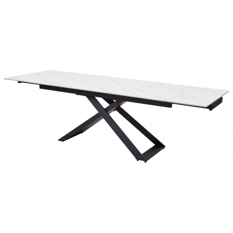 Стол Livorno Matt white marble sintered stone / black