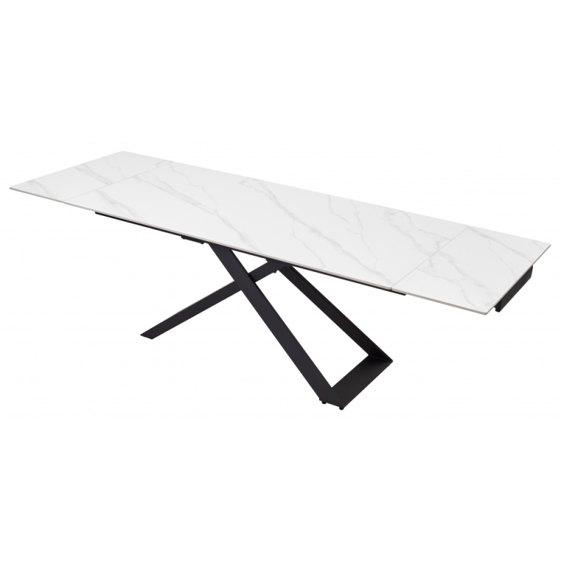 Стол Livorno Matt white marble sintered stone / black