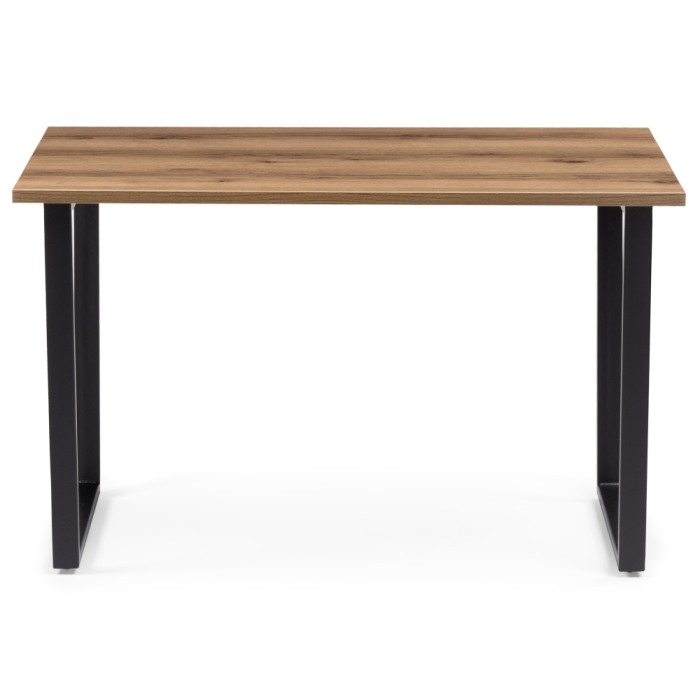 Стол Лота Лофт 120х74х75 25 мм дуб делано темный / матовый черный