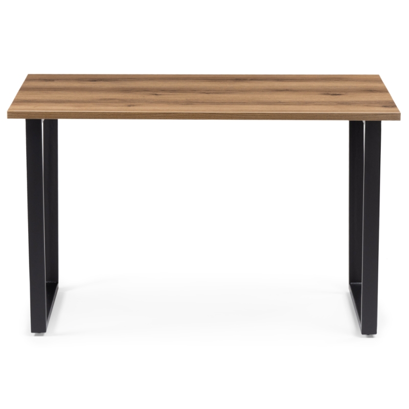 Стол Лота Лофт 120х74х75 25 мм дуб делано темный / матовый черный