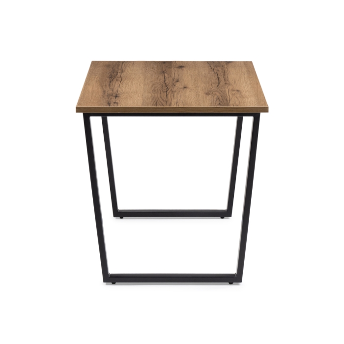 Стол Лота Лофт 120х74х75 25 мм дуб делано темный / матовый черный