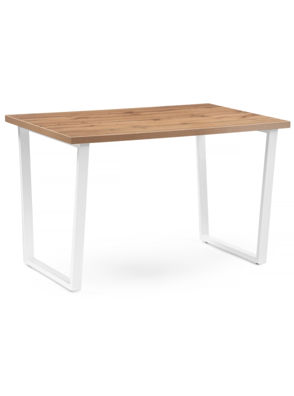 Стол Лота Лофт 120х74х75 25 мм дуб вотан / матовый белый