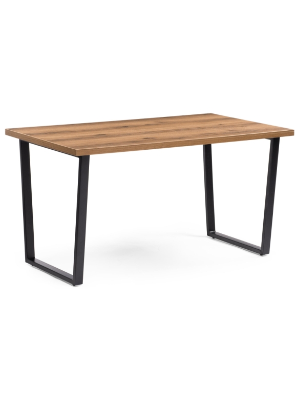 Стол Лота Лофт 140х80х75 25 мм дуб делано темный / матовый черный