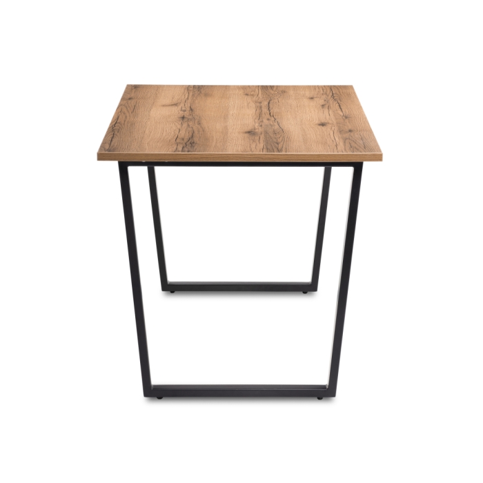 Стол Лота Лофт 140х80х75 25 мм дуб делано темный / матовый черный