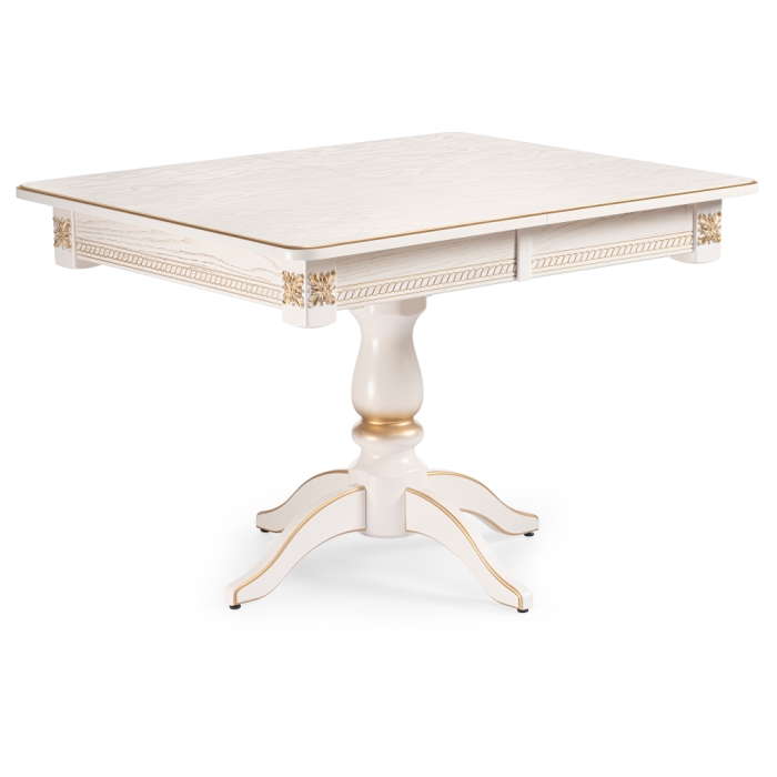 Стол Матис 110(150)х90х76 молочный / золото