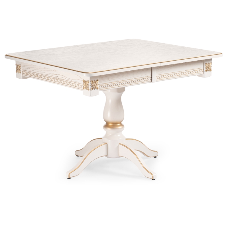 Стол Матис 110(150)х90х76 молочный / золото