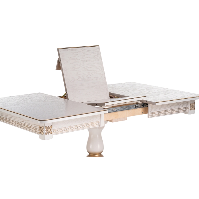 Стол Матис 110(150)х90х76 молочный / золото