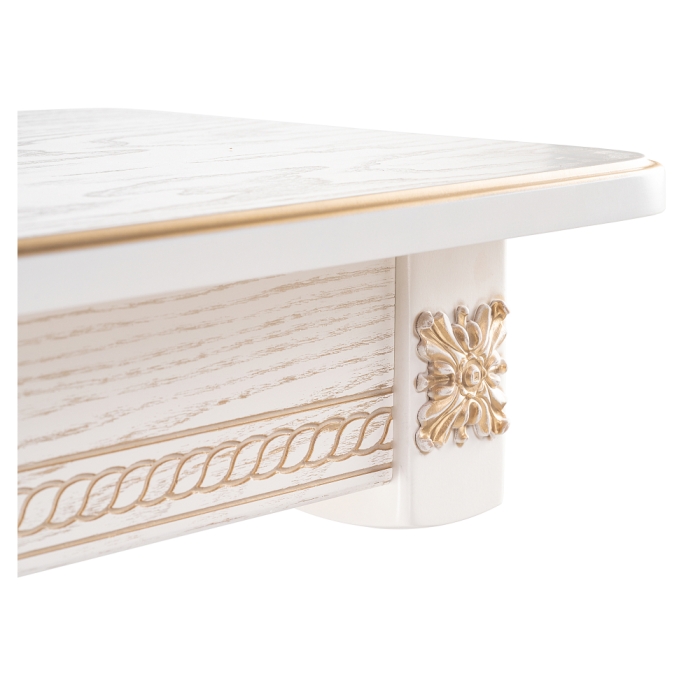 Стол Матис 110(150)х90х76 молочный / золото