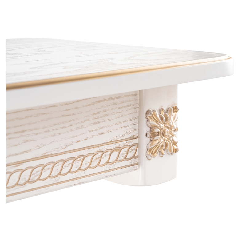 Стол Матис 110(150)х90х76 молочный / золото