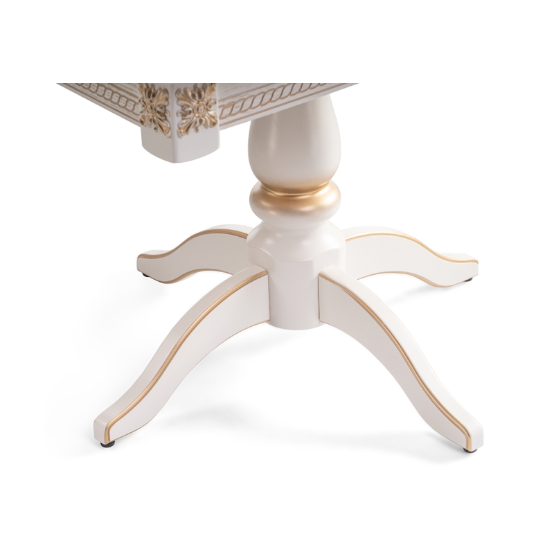 Стол Матис 110(150)х90х76 молочный / золото