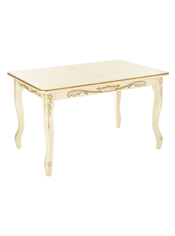 Стол Мауро 129(179)х84х78 патина золото / слоновая кость