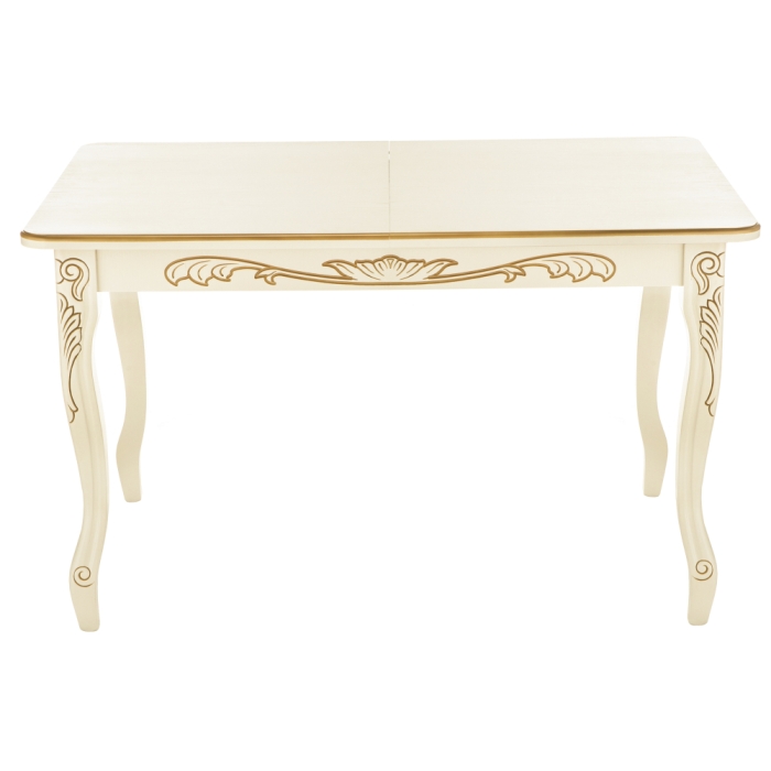 Стол Мауро 129(179)х84х78 патина золото / слоновая кость