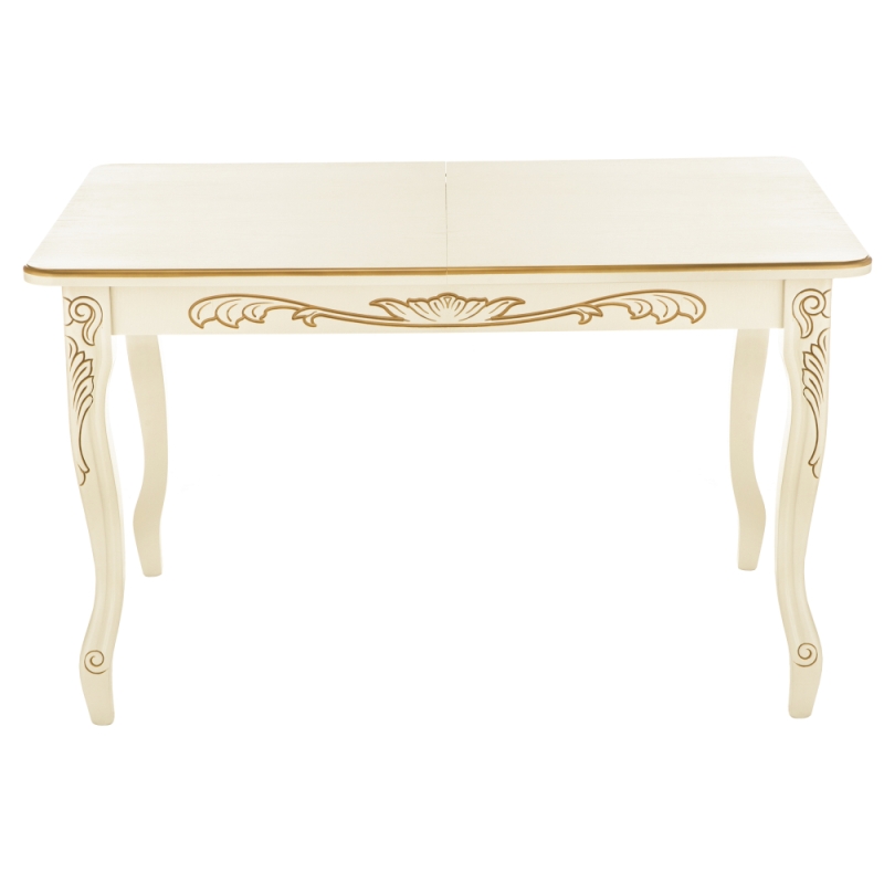 Стол Мауро 129(179)х84х78 патина золото / слоновая кость