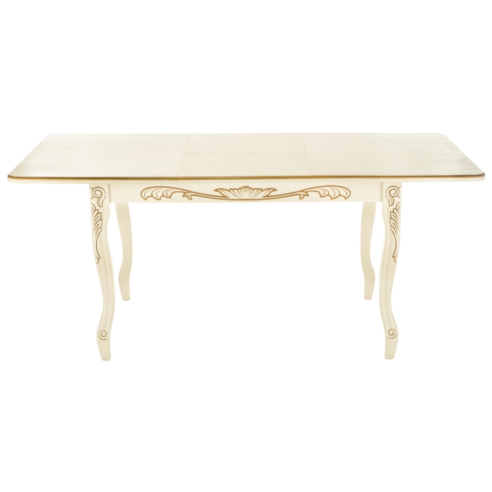 Стол Мауро 129(179)х84х78 патина золото / слоновая кость