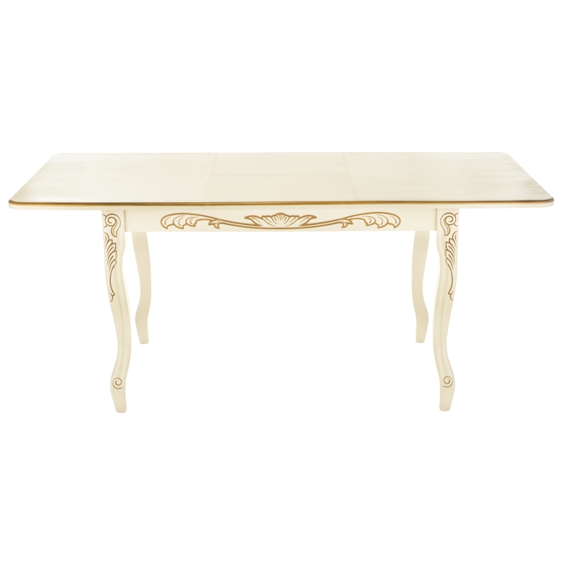 Стол Мауро 129(179)х84х78 патина золото / слоновая кость