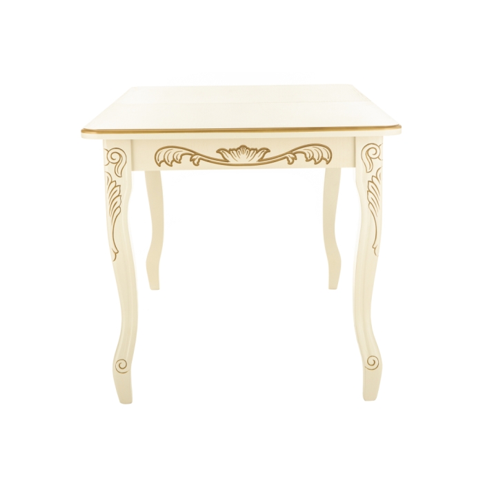 Стол Мауро 129(179)х84х78 патина золото / слоновая кость