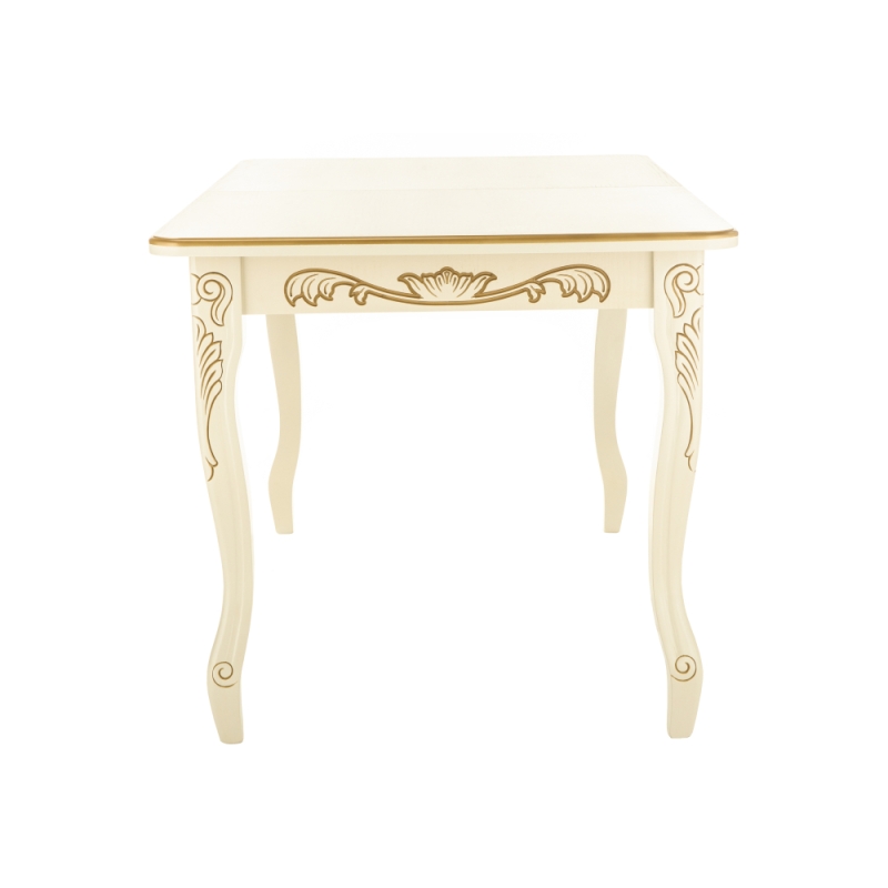 Стол Мауро 129(179)х84х78 патина золото / слоновая кость