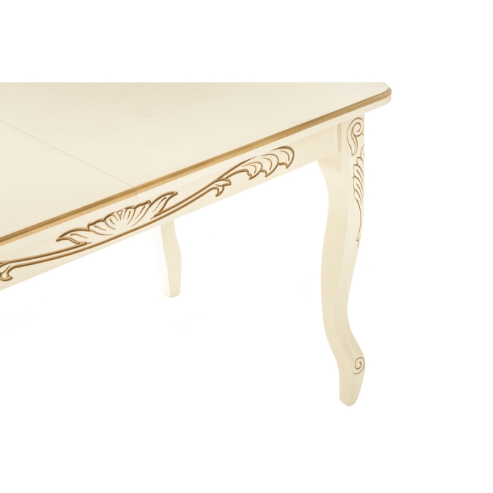 Стол Мауро 129(179)х84х78 патина золото / слоновая кость